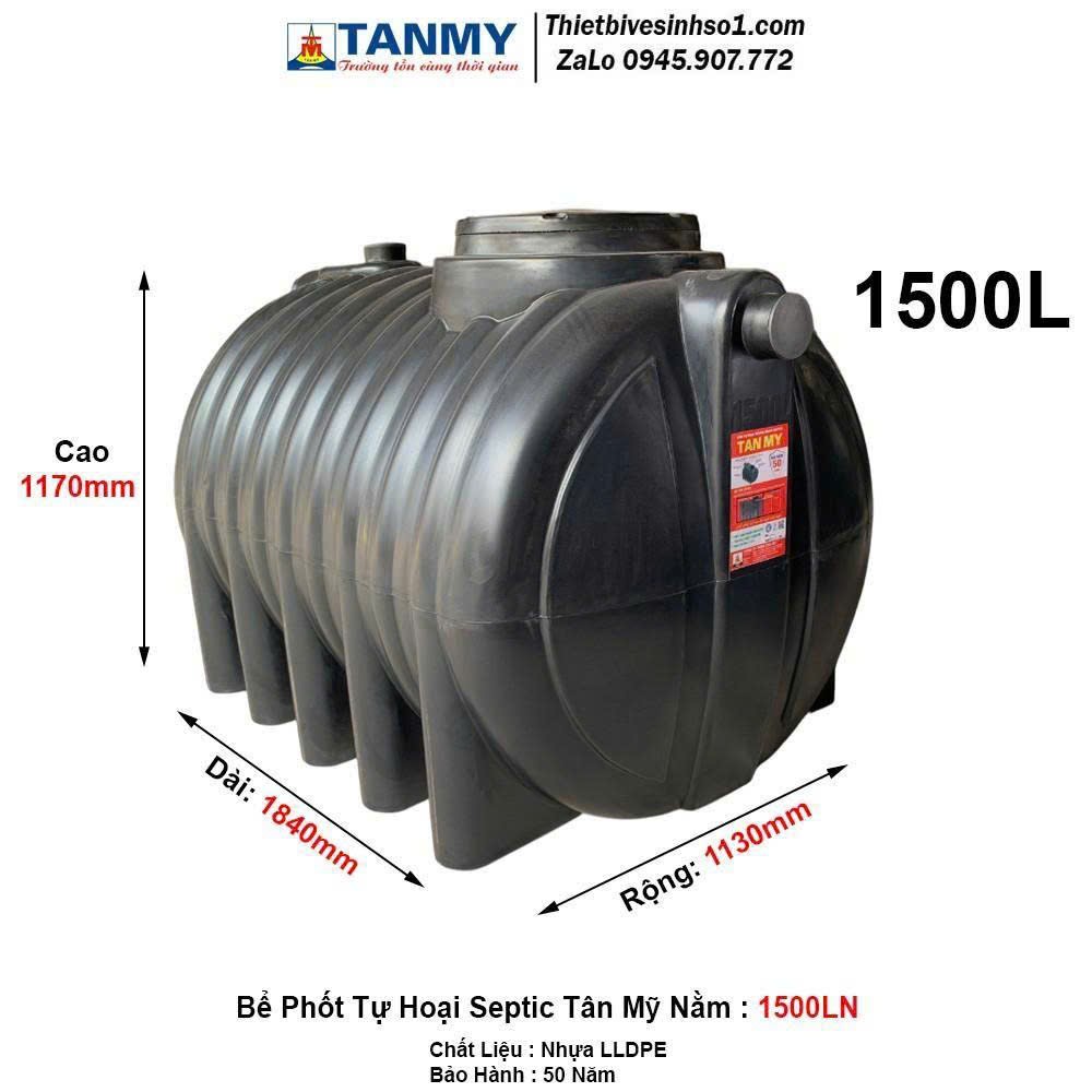 BỒN TỰ HOẠI SEPTIC TÂN MỸ 1500 LÍT NGANG